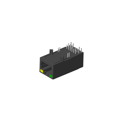 	RJ45 1X1 33mm 带灯全塑十字脚